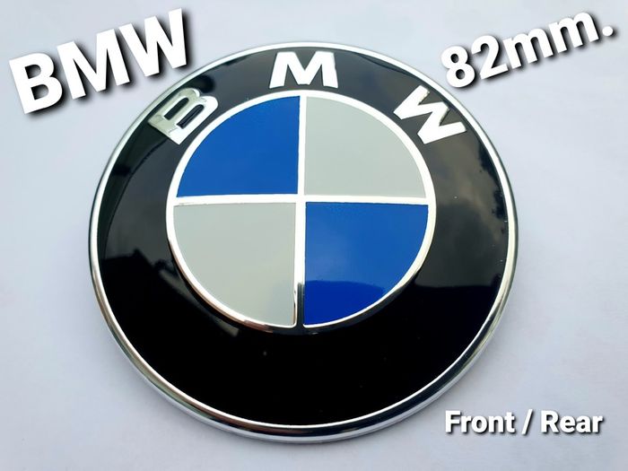 1x BMW 82mm +2 Fastener Grommets Classic blue Emblem Badge Front Rear Bonnet Logo 1 3 5 6 7 series  x z m class 82 with black back