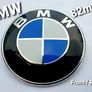 1x BMW 82mm +2 Fastener Grommets Classic blue Emblem Badge Front Rear Bonnet Logo 1 3 5 6 7 series  x z m class 82 with black back Image 2