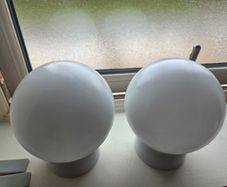 Glass globe white x 2 bathroom ceiling pendant