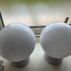 Glass globe white x 2 bathroom ceiling pendant