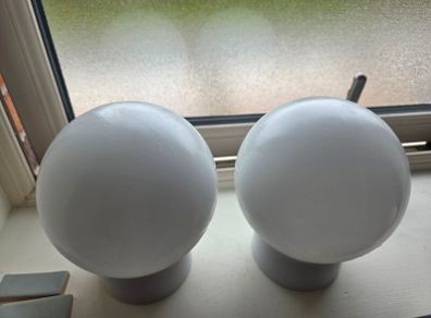 Glass globe white x 2 bathroom ceiling pendant