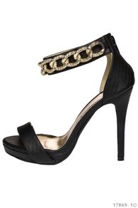 heels with chain black white or beige size 5 6 7 8