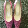 Deep Pink / Purple Shoes w / Matching Bag Image 3