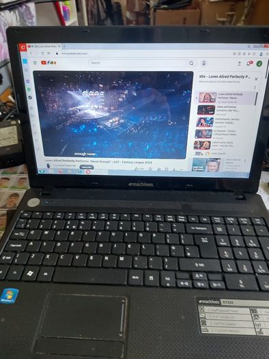 emachines E732 Series 15. inch Laptop, Model ZRDB, Intel Pentium CPU P6200, 2.13GHz, 3GB Ram, 218GB SSD, Windows 7, 64bit, Firefox, Opera, Chrome and VLC