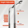 Foldable Power Tower Pull Up and Dip Station Free Standing 6 Level Adjustable 175-210 cm Stable Triangular Base Space Saving Home Gym Equipment Image 7
