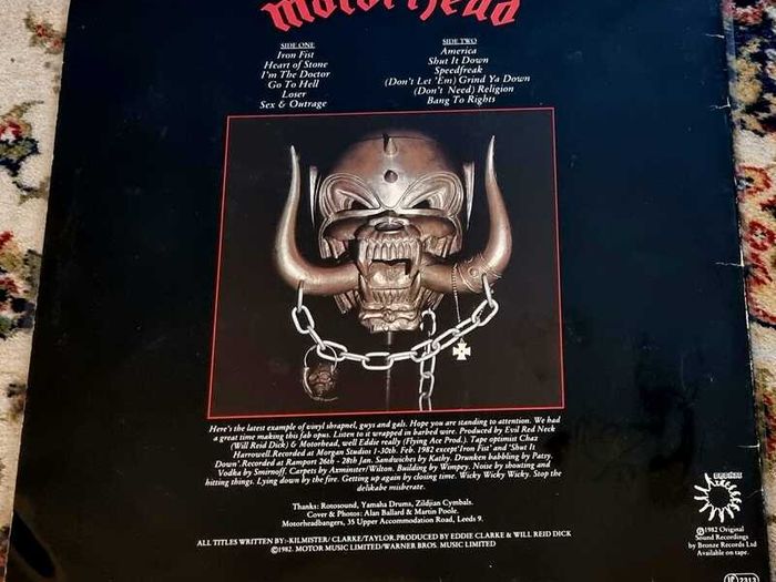 LP Motorhead: Bastards Black Vinyl Record 2013, ZYX Music GCR 20002-1N - Motorhead-Iron fist.1982, LP.204 636-320.Bronze Records.