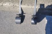 Black metal candle holders