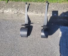 Black metal candle holders