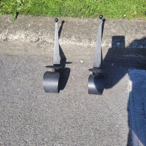Black metal candle holders