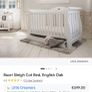 Sleigh cot with brand new mattress Image 2