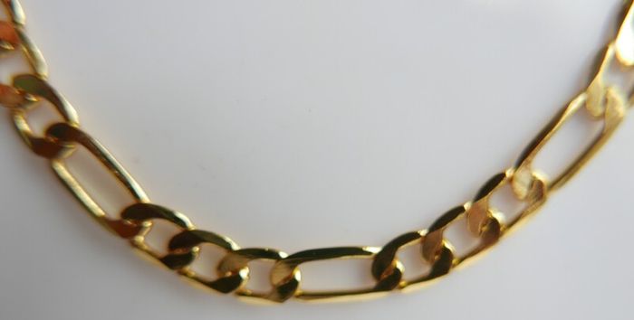 MEN'S 18ct Yellow Gold Plated Figaro Chain Necklace length 16"