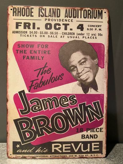 James Brown Tin Metal sign