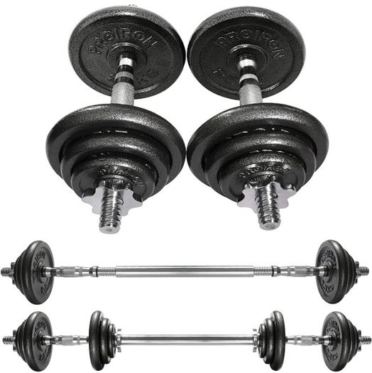 20kg Cast Iron Adjustable Dumbbell Set Hand Weight with Solid Dumbbell Handles Changed into Barbell Handily Perfect for Bodybuilding Fitness Weight Lifting Training Home Gym (FREE POSTAGE)