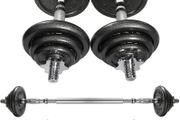 20kg Cast Iron Adjustable Dumbbell Set Hand Weight with Solid Dumbbell Handles Changed into Barbell Handily Perfect for Bodybuilding Fitness Weight Lifting Training Home Gym (FREE POSTAGE)