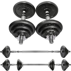 20kg Cast Iron Adjustable Dumbbell Set Hand Weight with Solid Dumbbell Handles Changed into Barbell Handily Perfect for Bodybuilding Fitness Weight Lifting Training Home Gym (FREE POSTAGE)