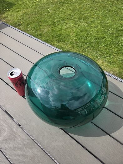 Extra Large Bulbous Green Glass Vase