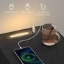 Slim Bedside Tables with Charging Station and LED Light, Set of 2 Narrow Side End Tables, USB Ports, Drawer and Open Compartment, for Bedroom, Living Room, Ebony Black Image 4