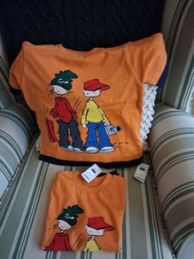 Two Gorgeous New Orange Tee Shirts Age 3-4Years