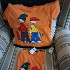 Two Gorgeous New Orange Tee Shirts Age 3-4Years