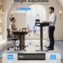 Electric Standing Desk, 120 x 54cm Height Adjustable Desk with 3 Drawers, RGB LED Strip & Charging Station Image 3
