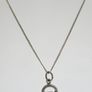 Vintage Sterling Silver Birthstone Claddagh Pendant Necklace 2,5g Length 18" Image 7