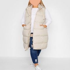 New, unworn: Cream panelled puffer gilet - quilted waistcoat