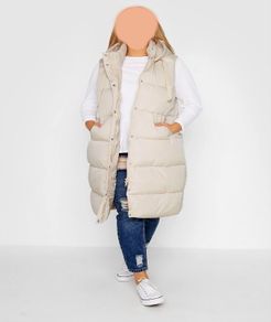 New, unworn: Cream panelled puffer gilet - quilted waistcoat
