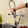 Swivel Pull Out Spray Taps Mixer Kitchen Sink Mixing Tap Spring Neck Chrome Image 6