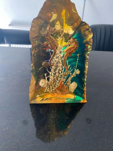 Lucite sea scape ornament