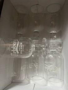 carlsberg beer half pint glasses brand new