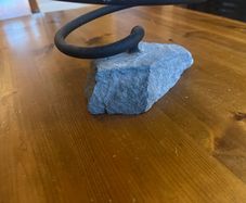Handcrafted Irish stoneware bowl and iron stand