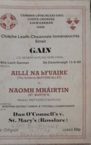 Various Wexford Club GAA programmes