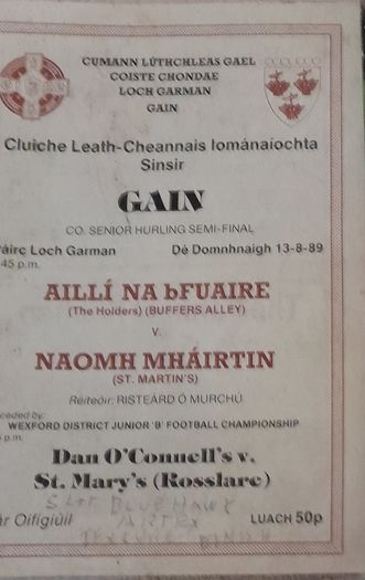 Various Wexford Club GAA programmes