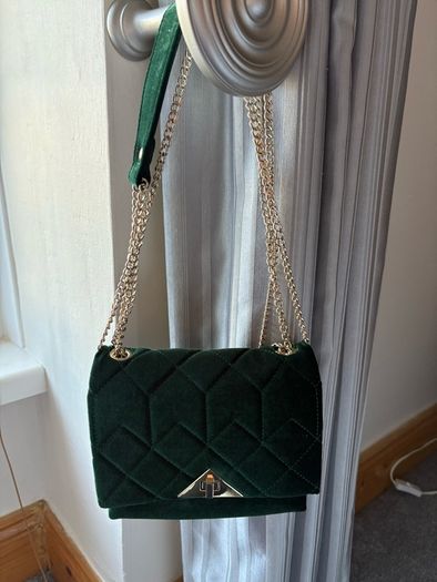 Olga Berg green velvet bag