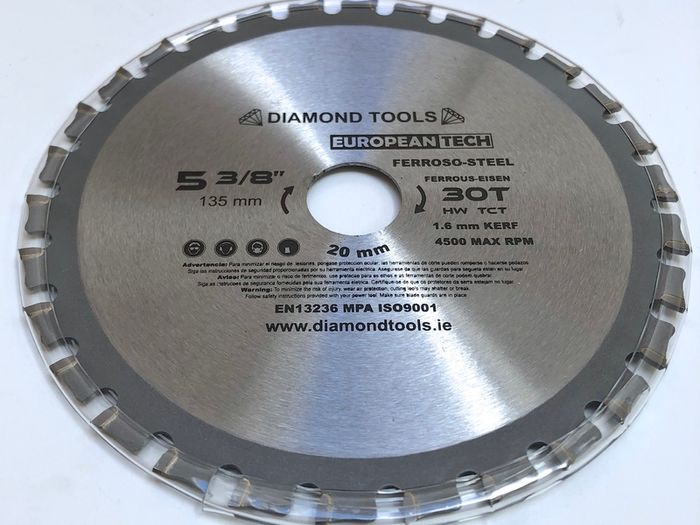 Cordless Circular Saw Blade 135mm  20mm hole