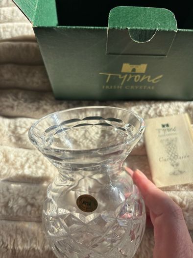 Vintage Tyrone Irish Crystal 6" Flared Vase (Boxed Set)