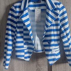 stripe crop padded blazer size xxs xs s m