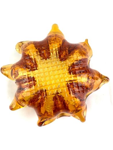 Vintage Chalet Bomboniere Amber glass bowl