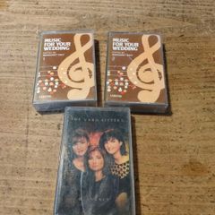 vintage cassette tapes from the Irish musical group The Vard Sisters, music collection "Music for Your Wedding" edited by Margaret Daly. Three cassette tapes featuring Christian and wedding music