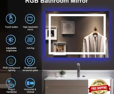 Smart Illuminated Wall Mirror for Bathroom, 70x50cm Anti Fog LED Mirror