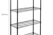 5 Black Steel Shelving Units Adjustable - Sold As One Lot