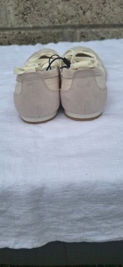 Marks & Spencers White  Ankle Tie Ballet Flat Trainers