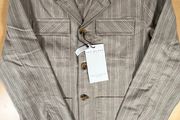 Ike Behar Jacket Coat/Chore Shacket - Mens Small Linen Cotton - Sandstone - BNWT