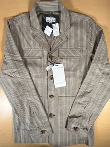 Ike Behar Jacket Coat/Chore Shacket - Mens Small Linen Cotton - Sandstone - BNWT