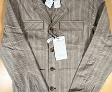 Ike Behar Jacket Coat/Chore Shacket - Mens Small Linen Cotton - Sandstone - BNWT
