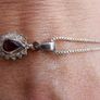 Vintage Sterling Silver 925 Isla Garnet Pendant Necklace 4,2g Image 7