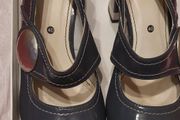 S Oliver Grey Patent Quirky Sling back Shoes