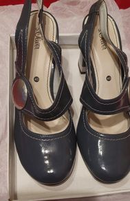 S Oliver Grey Patent Quirky Sling back Shoes