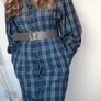 boutique check dress, puff sleeve Image 2