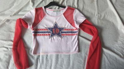 Crop top size fits xs s with mesh sleeves